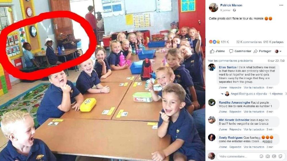Afrique du Sud: une photo montrant des élèves noirs et blancs séparés fait polémique