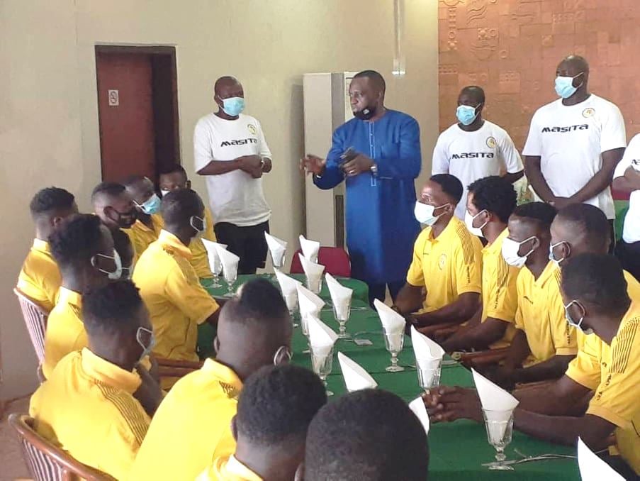 CHAN2021: le président Antonio Souaré rencontre le Syli Local et l'encourage