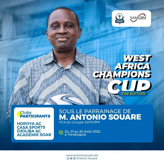 Antonio Souaré n'en finit pas d'honorer la Guinée: la West Africa Champion's Cup va se dérouler à Yorokoguia 
