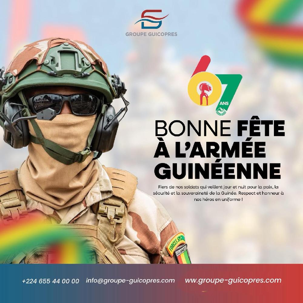 Fête de l' Armée guinéenne: le emssage du PDG du Groupe Guicopres