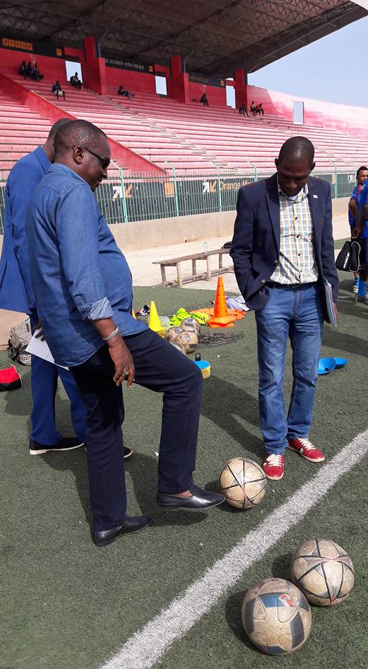 US Gorée vs Horoya AC en Ligue des Champions: Antonio Souaré à la séance d'entraînement des poulains de Zvunka